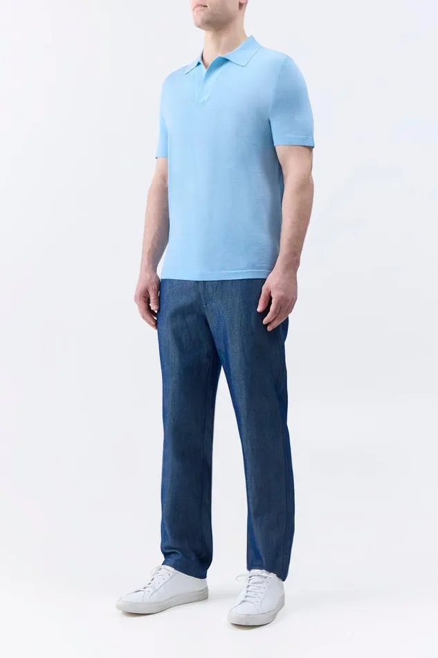 Gabriela Hearst Pants Men Rhys Pant In Deep Fluorite Blue Virgin Wool Linen Twill