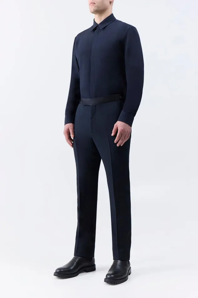 Gabriela Hearst Pants Men Simons Pant In Black Wool Silk Cady