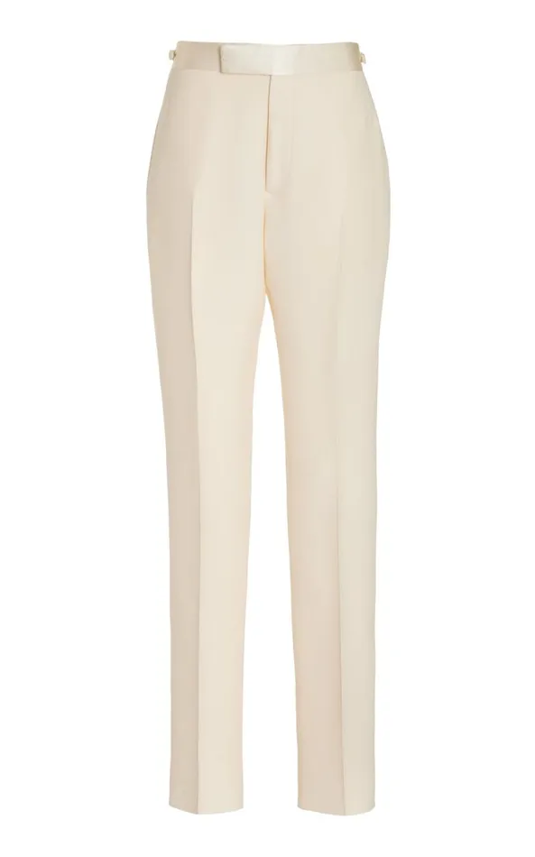 Gabriela Hearst Pants Men Simons Pant In Ivory Wool Silk Cady
