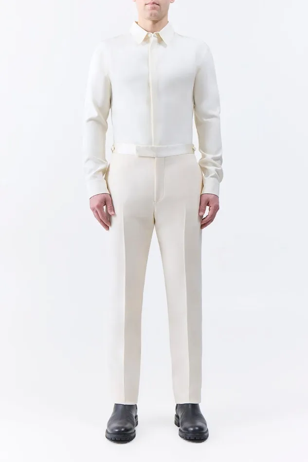 Gabriela Hearst Pants Men Simons Pant In Ivory Wool Silk Cady