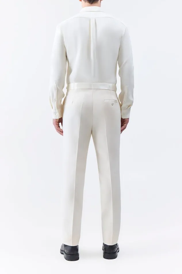 Gabriela Hearst Pants Men Simons Pant In Ivory Wool Silk Cady