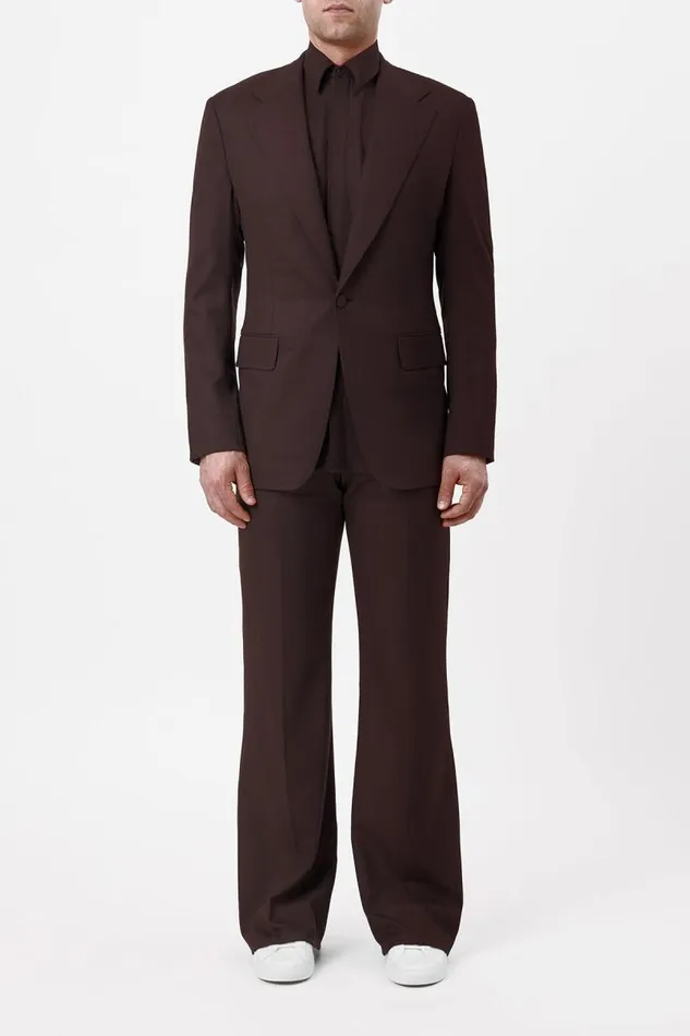 Gabriela Hearst Pants Men Vista Pant In Chocolate Superfine Wool