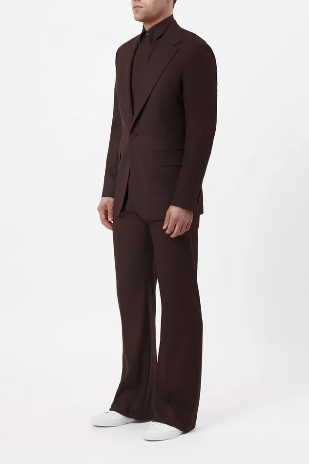 Gabriela Hearst Pants Men Vista Pant In Chocolate Superfine Wool