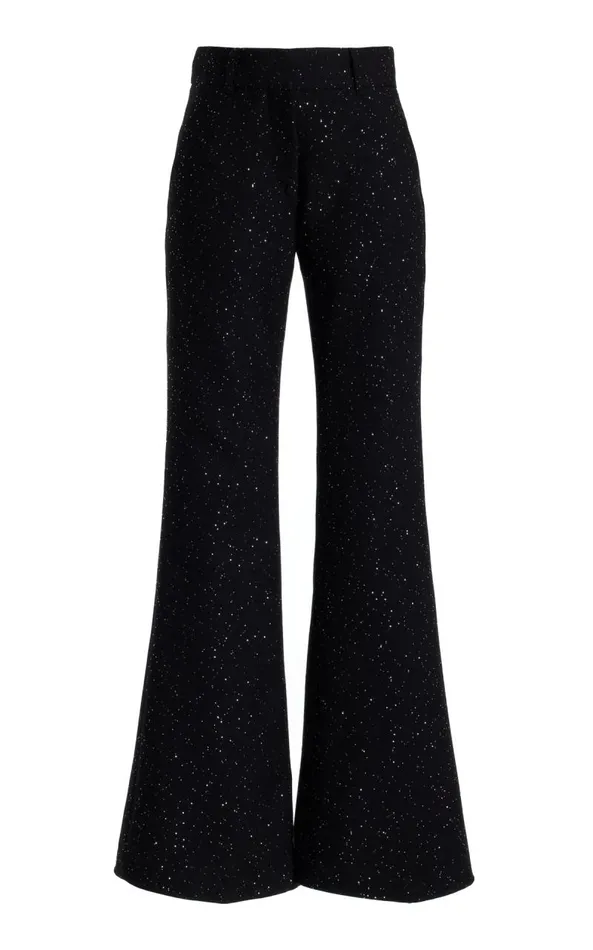 Gabriela Hearst Pants Women Allanon Sequin Pant In Black Virgin Wool