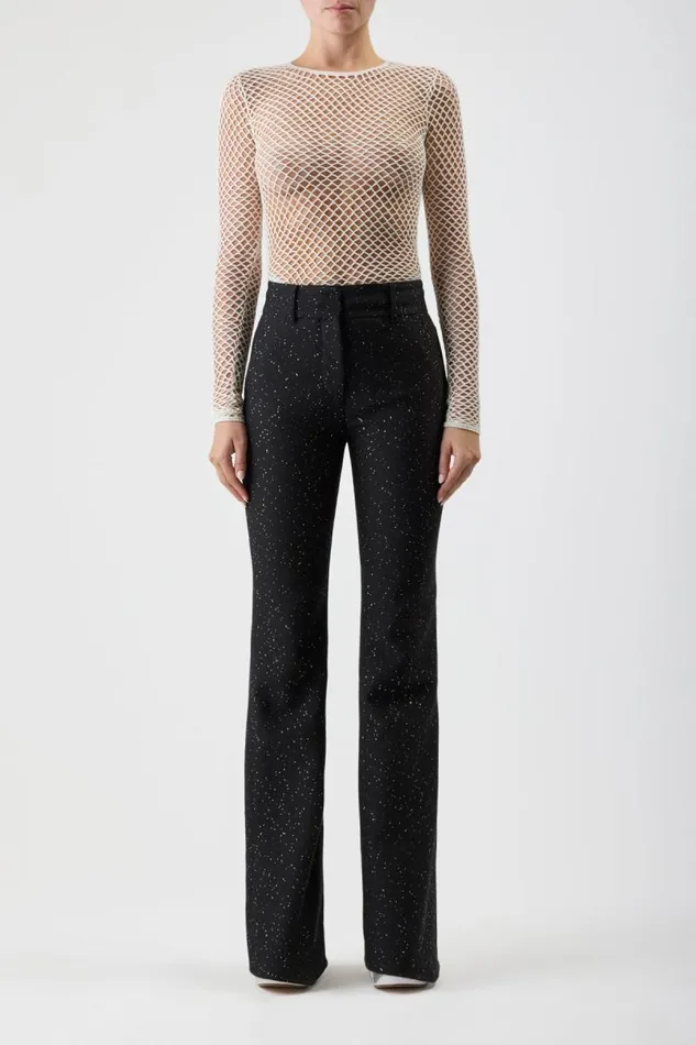 Gabriela Hearst Pants Women Allanon Sequin Pant In Black Virgin Wool
