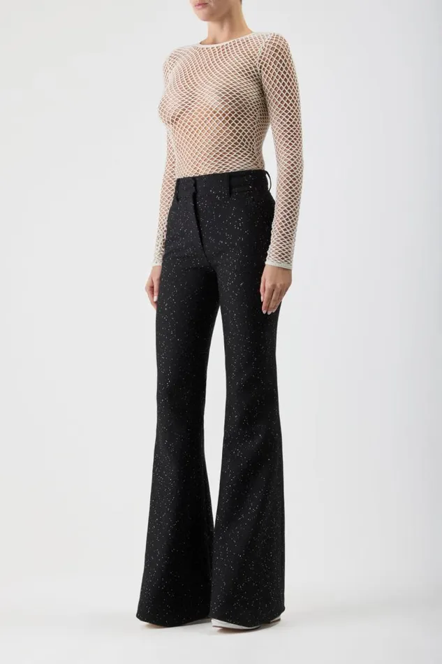 Gabriela Hearst Pants Women Allanon Sequin Pant In Black Virgin Wool