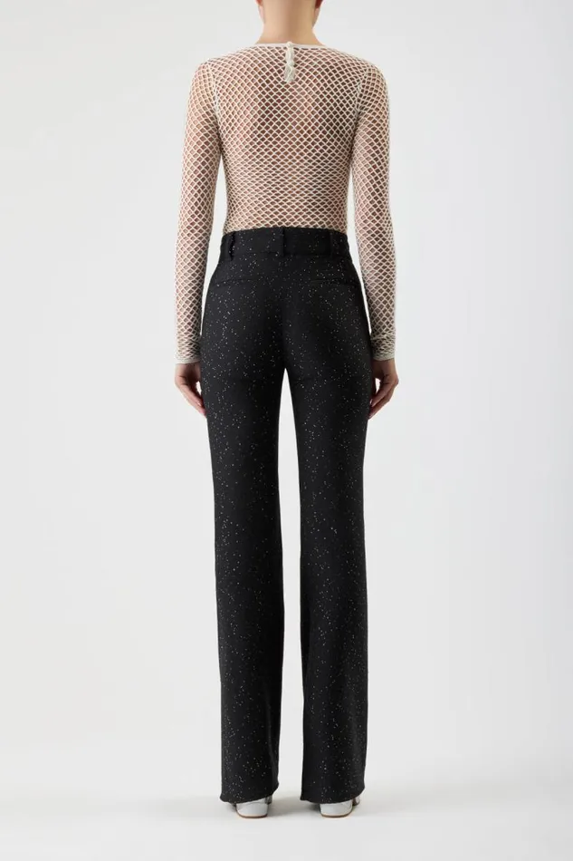 Gabriela Hearst Pants Women Allanon Sequin Pant In Black Virgin Wool