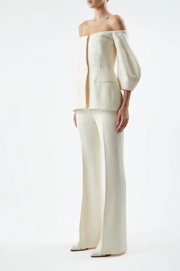 Gabriela Hearst Pants Women Ennio Pant In Ivory Wool Silk Cady