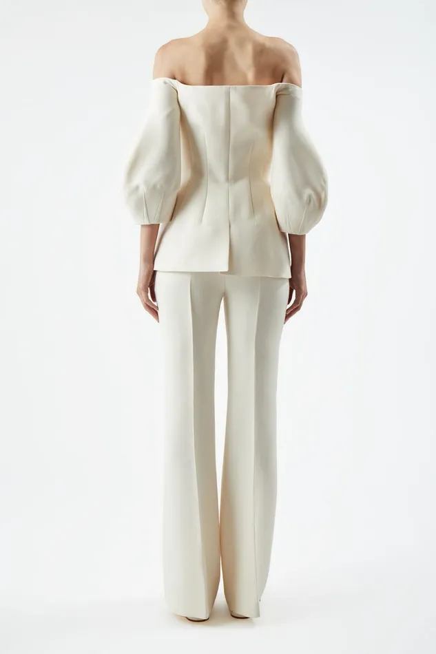 Gabriela Hearst Pants Women Ennio Pant In Ivory Wool Silk Cady