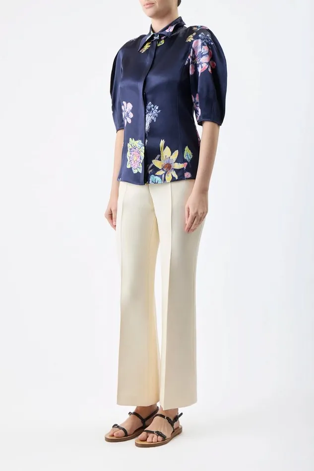 Gabriela Hearst Pants Women Gabriel Pant In Ivory Wool Silk Cady