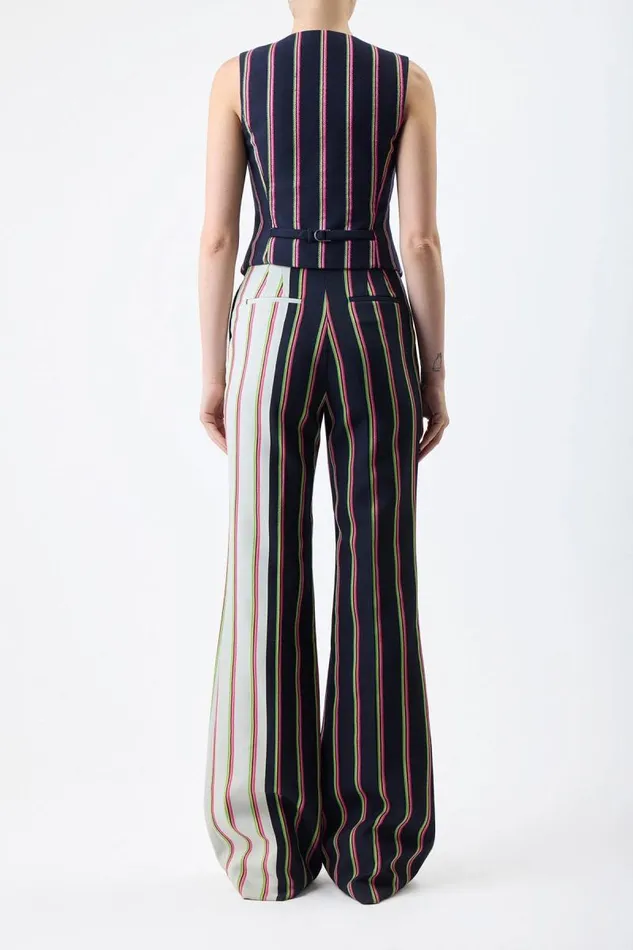 Gabriela Hearst Pants Women Jones Pant In Navy Multi Striped Wool