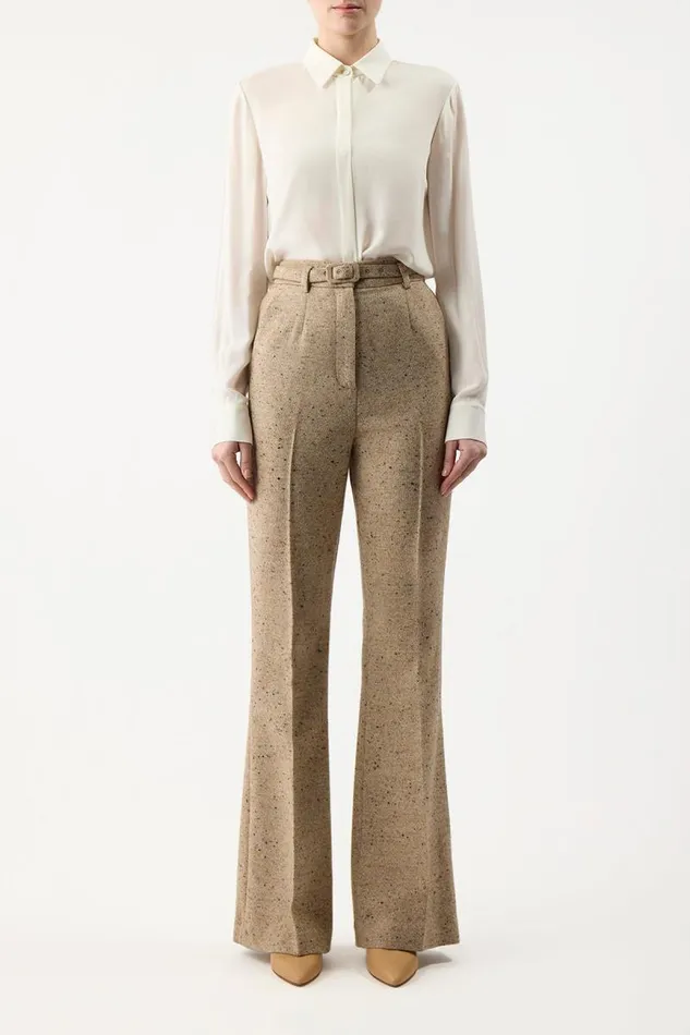 Gabriela Hearst Pants Women Josh Pant In Oatmeal Multi Cashmere Virgin Wool