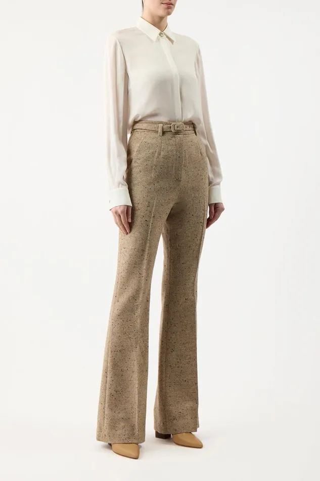 Gabriela Hearst Pants Women Josh Pant In Oatmeal Multi Cashmere Virgin Wool