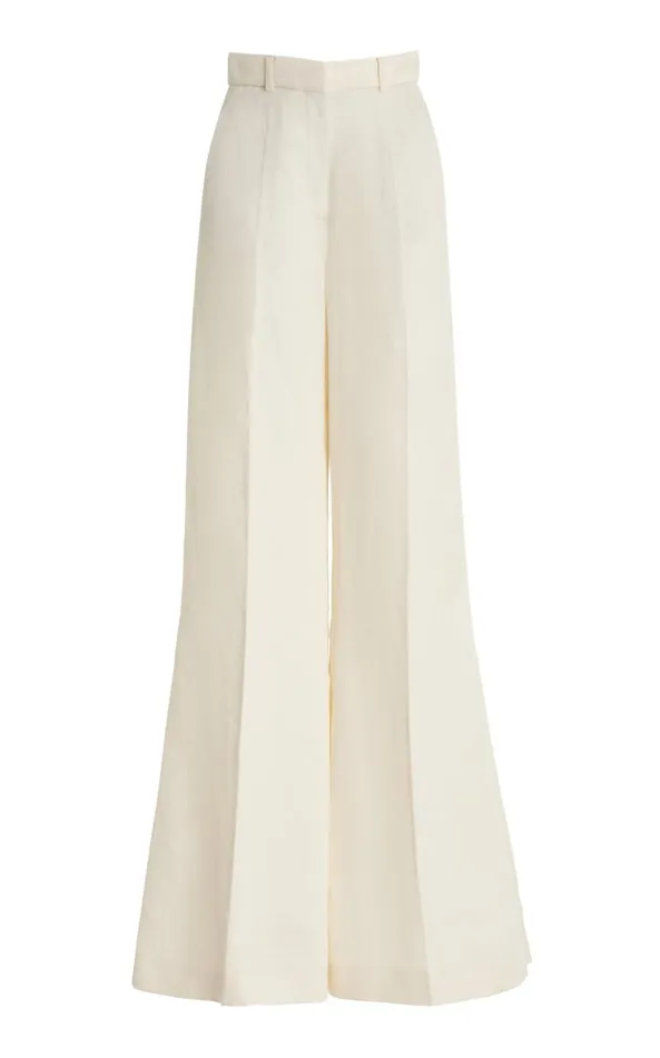 Gabriela Hearst Pants Women Mabon Pant In Ivory Textured Linen
