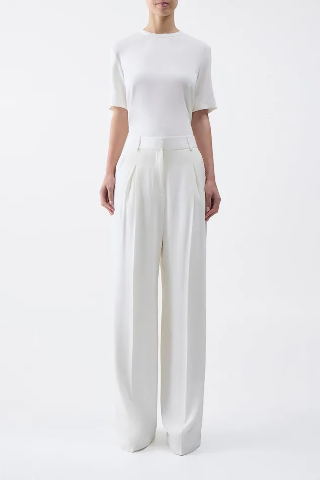 Gabriela Hearst Pants Women Maura Pant In Ivory Silk Crepe