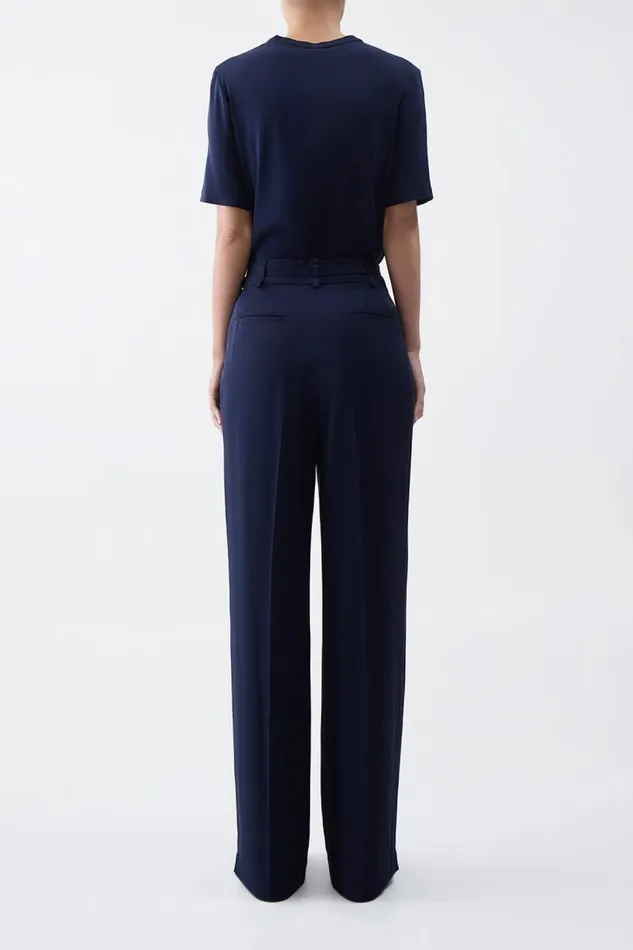 Gabriela Hearst Pants Women Maura Pant In Navy Silk Crepe