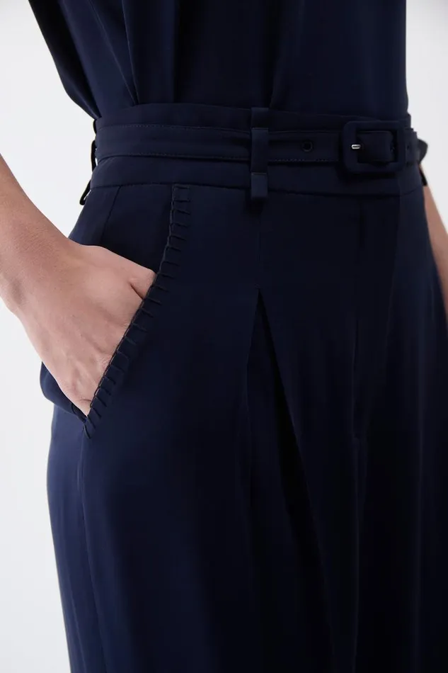 Gabriela Hearst Pants Women Maura Pant In Navy Silk Crepe