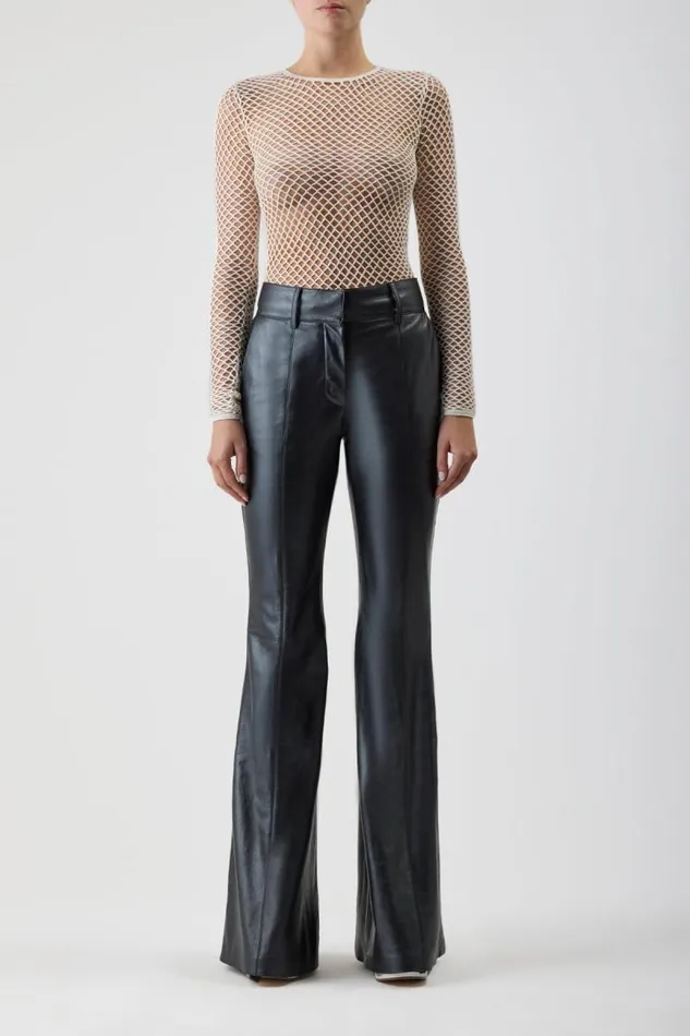 Gabriela Hearst Pants Women Rhein Pant In Black Metallic Nappa Leather