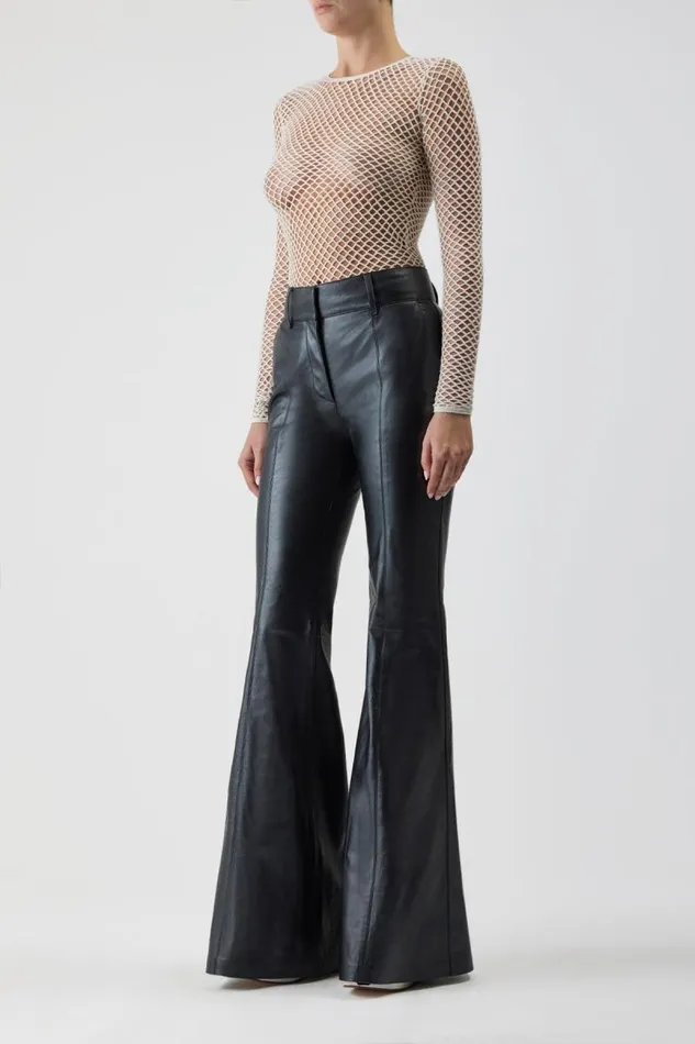 Gabriela Hearst Pants Women Rhein Pant In Black Metallic Nappa Leather