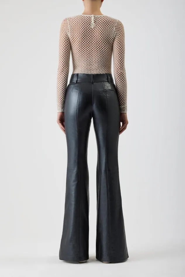 Gabriela Hearst Pants Women Rhein Pant In Black Metallic Nappa Leather