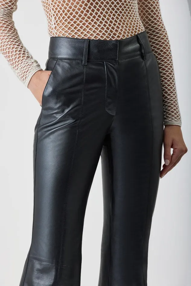 Gabriela Hearst Pants Women Rhein Pant In Black Metallic Nappa Leather