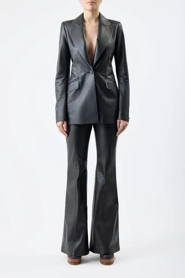 Gabriela Hearst Pants Women Rhein Pant In Black Nappa Leather