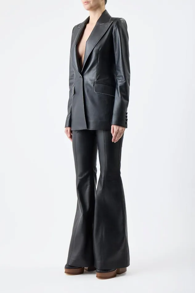 Gabriela Hearst Pants Women Rhein Pant In Black Nappa Leather