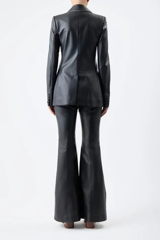 Gabriela Hearst Pants Women Rhein Pant In Black Nappa Leather