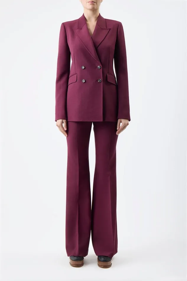 Gabriela Hearst Pants Women Rhein Pant In Bordeaux Sportswear Wool