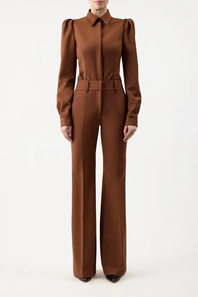 Gabriela Hearst Pants Women Rhein Pant In Cognac Sportswear Wool