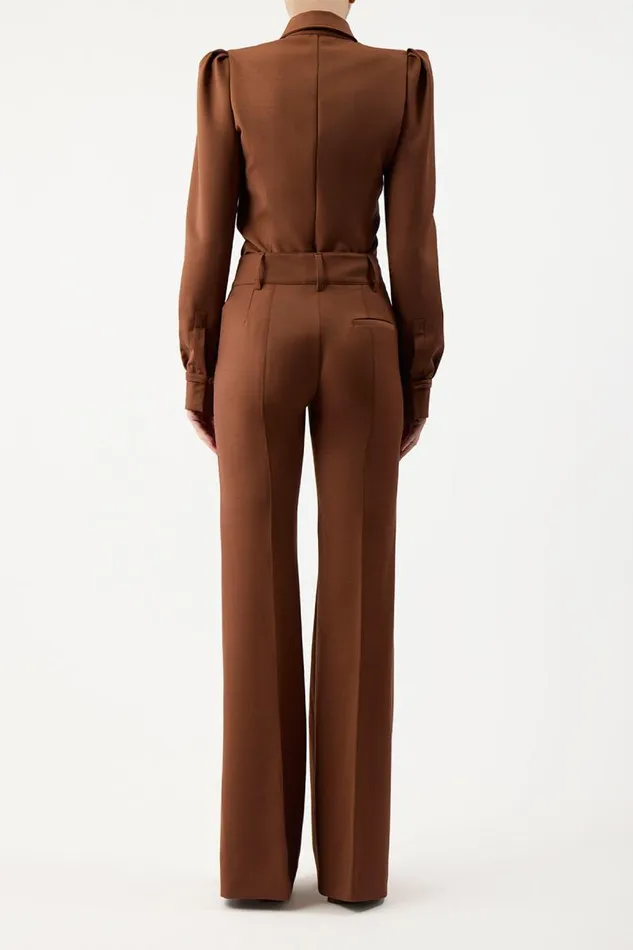 Gabriela Hearst Pants Women Rhein Pant In Cognac Sportswear Wool