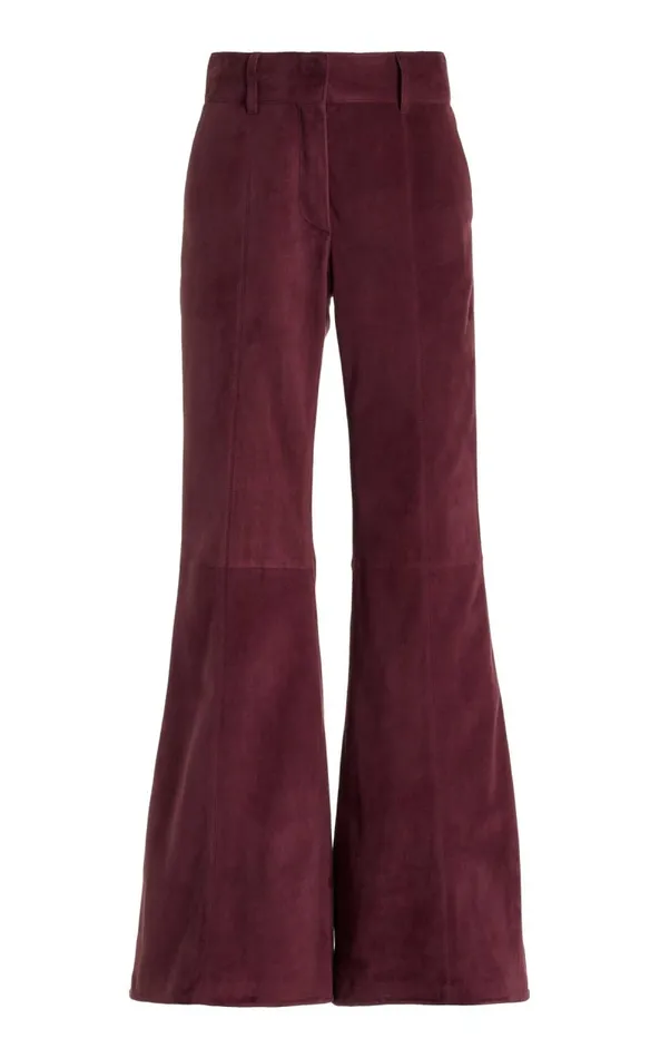 Gabriela Hearst Pants Women Rhein Pant In Deep Bordeaux Suede
