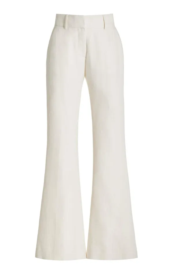 Gabriela Hearst Pants Women Rhein Pant In Ivory Linen Virgin Wool