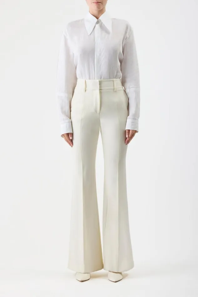 Gabriela Hearst Pants Women Rhein Pant In Ivory Sportswear Wool