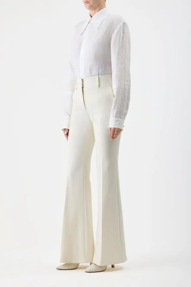 Gabriela Hearst Pants Women Rhein Pant In Ivory Sportswear Wool
