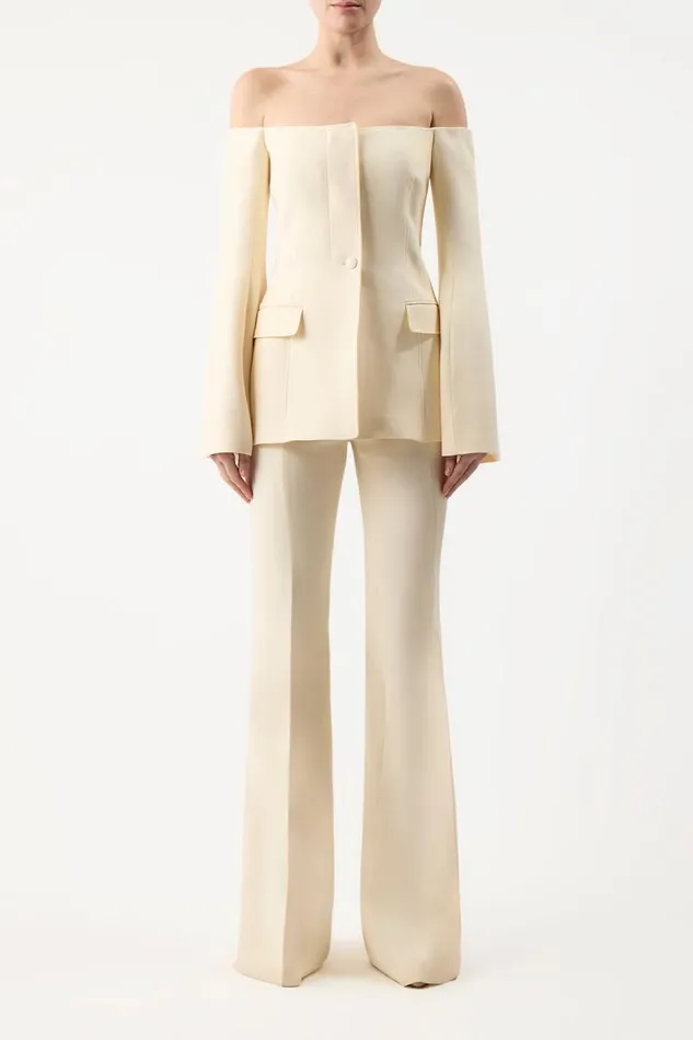 Gabriela Hearst Pants Women Rhein Pant In Ivory Wool Silk Cady