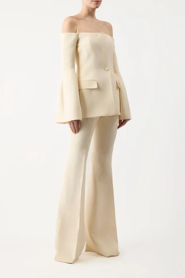 Gabriela Hearst Pants Women Rhein Pant In Ivory Wool Silk Cady