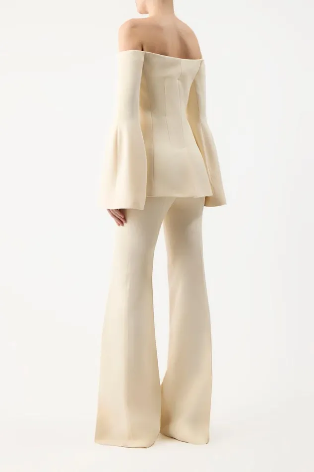Gabriela Hearst Pants Women Rhein Pant In Ivory Wool Silk Cady