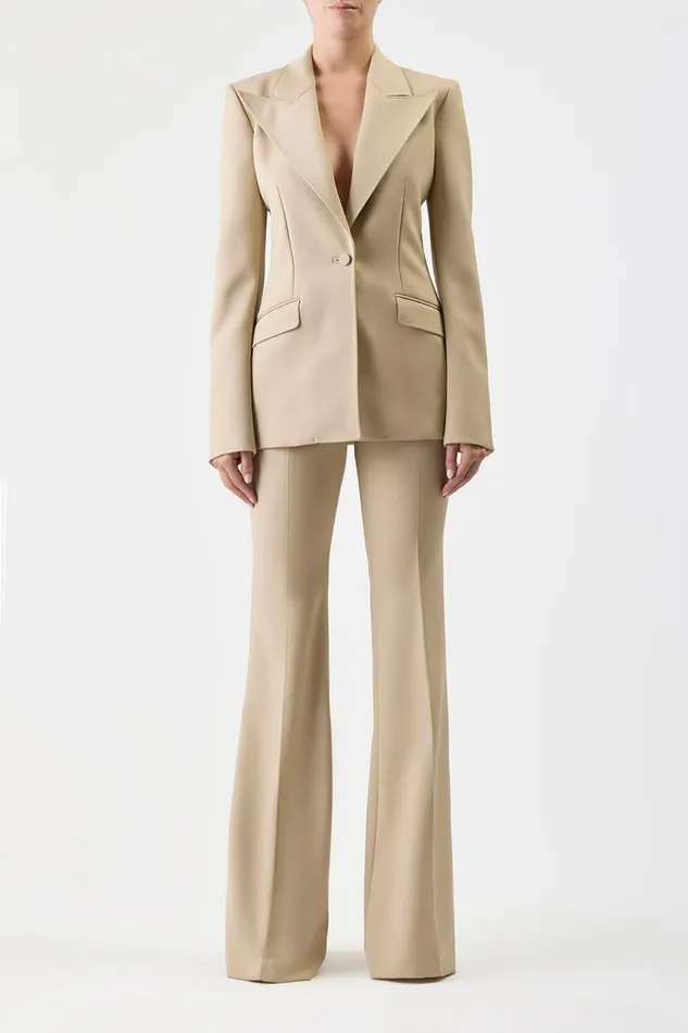 Gabriela Hearst Pants Women Rhein Pant In Khaki Sportswear Wool