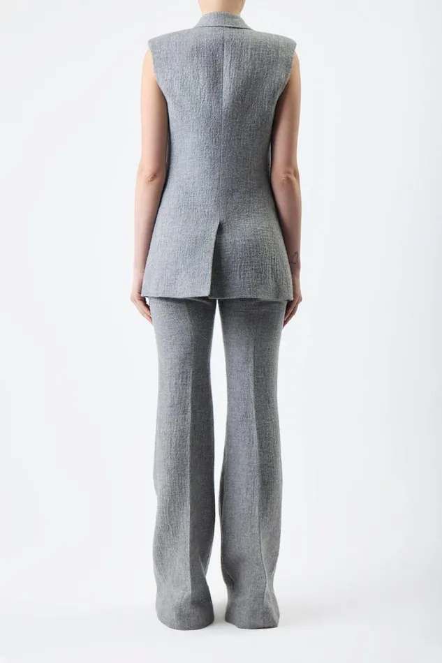 Gabriela Hearst Pants Women Rhein Pant In Light Grey Melange Cashmere Linen