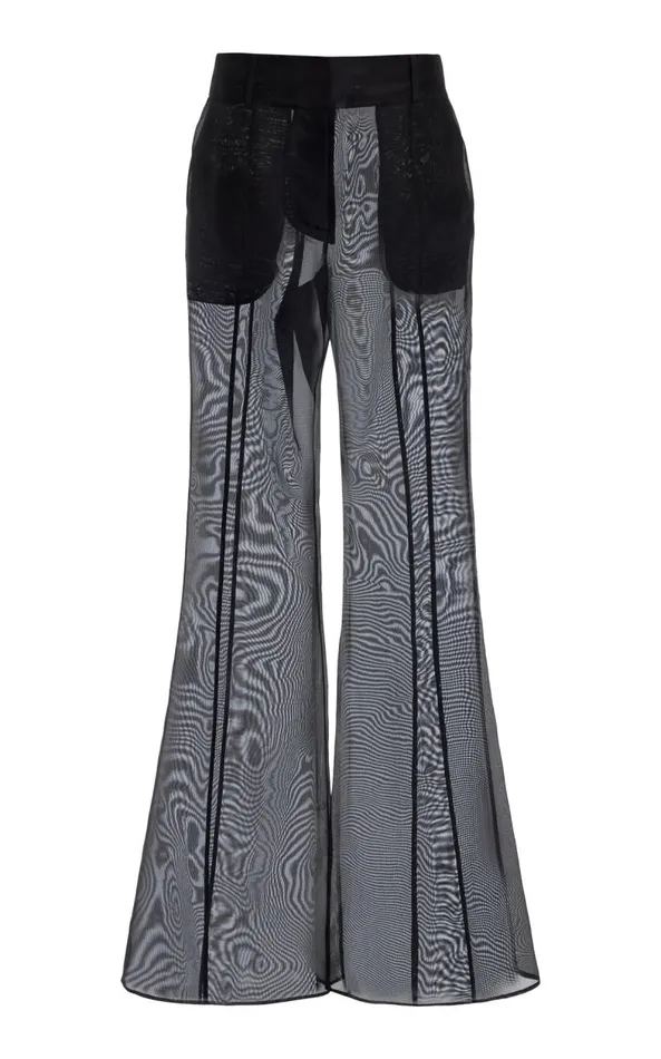 Gabriela Hearst Pants Women Rhein Sheer Pant In Black Silk Organza