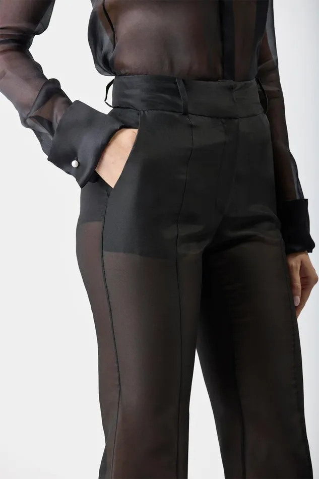 Gabriela Hearst Pants Women Rhein Sheer Pant In Black Silk Organza