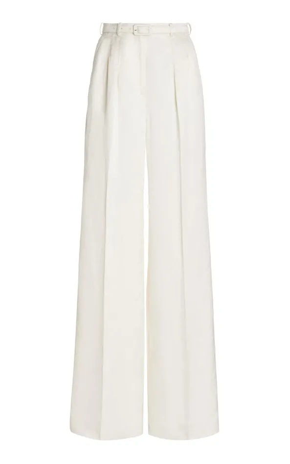 Gabriela Hearst Pants Women Vargas Pant In Ivory Silk Linen Satin