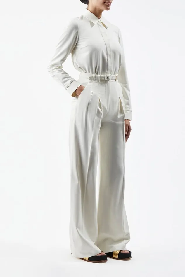 Gabriela Hearst Pants Women Vargas Pant In Ivory Washed Silk