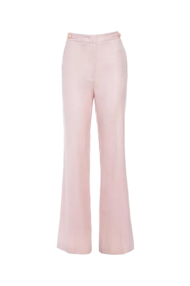 Gabriela Hearst Pants Women Vesta Pant In Blush Virgin Wool And Silk Linen Twill Gabriela Hearst Pants Women Vesta Pant In Blush Virgin Wool And Silk Linen Twill