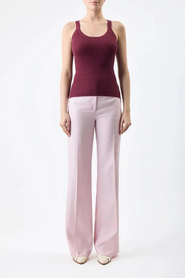 Gabriela Hearst Pants Women Vesta Pant In Blush Virgin Wool And Silk Linen Twill