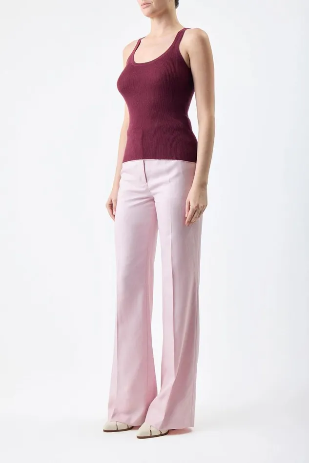 Gabriela Hearst Pants Women Vesta Pant In Blush Virgin Wool And Silk Linen Twill