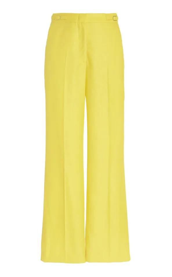 Gabriela Hearst Pants Women Vesta Pant In Cadmium Yellow Virgin Wool And Silk Linen Twill Gabriela Hearst Pants Women Vesta Pant In Cadmium Yellow Virgin Wool And Silk Linen Twill