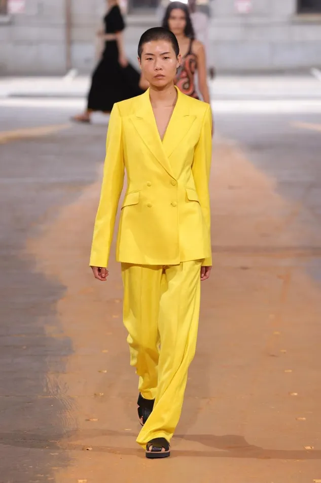 Gabriela Hearst Pants Women Vesta Pant In Cadmium Yellow Virgin Wool And Silk Linen Twill