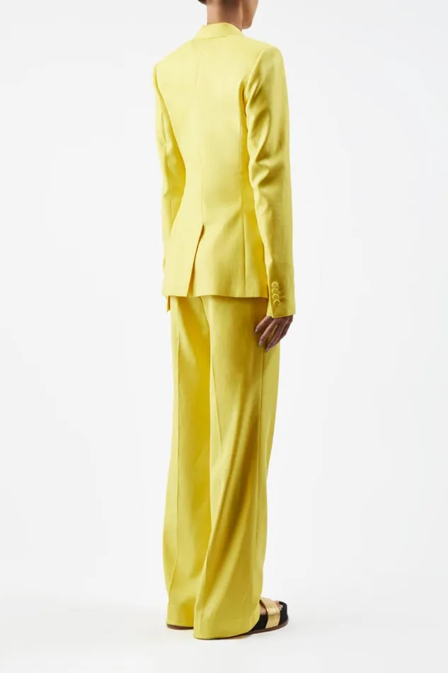 Gabriela Hearst Pants Women Vesta Pant In Cadmium Yellow Virgin Wool And Silk Linen Twill